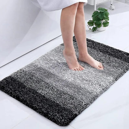 Thick Plush Bathroom Rug Non Slip Bath Mat Water Absorbent Soft Microfiber Shaggy Bathroom Mat Machine Washable Toilet Bath Rug