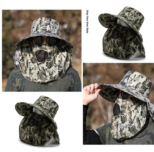 Casual Camouflage Sport Bucket Boonie Hat with Neck Flap