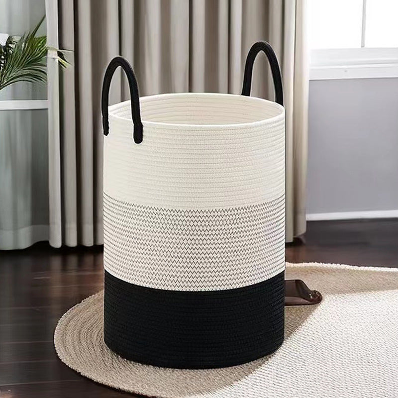 Large Decorative Woven Storage Basket with Handles