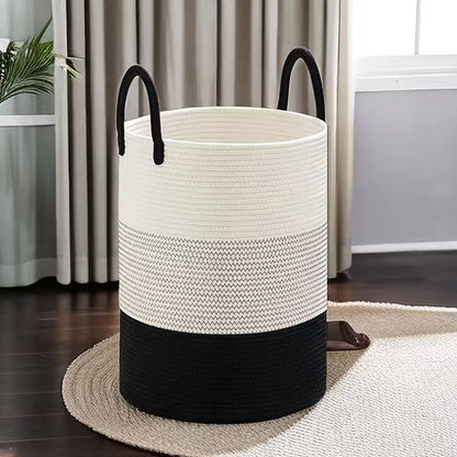 Large Decorative Woven Storage Basket with Handles