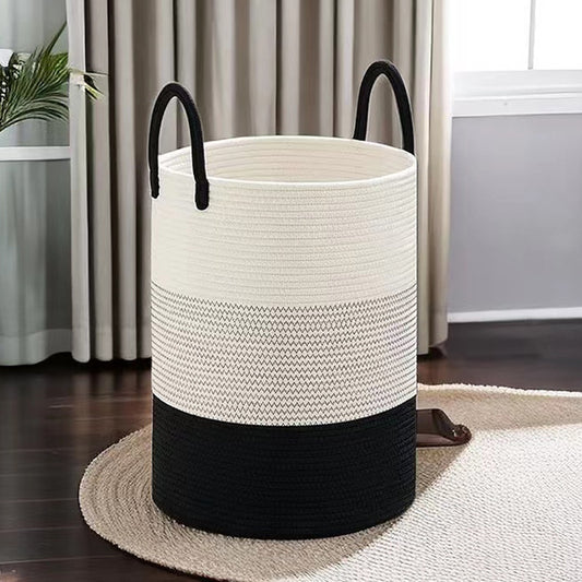 Large Decorative Woven Storage Basket with Handles
