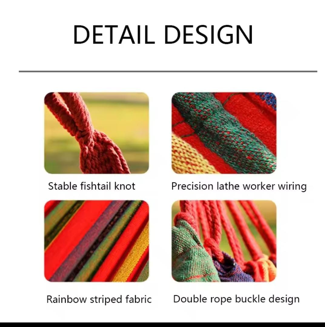 Stripped outdoor hammock heavy load bearing