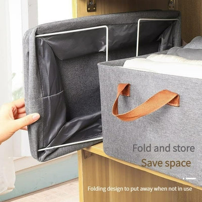 Multifunctional Closet Organizer Bins with Handles – Storage Boxes for Pants, Jeans, T-Shirts, Shirts, Underwear & Socks Stackable Wardrobe Drawer Organizers