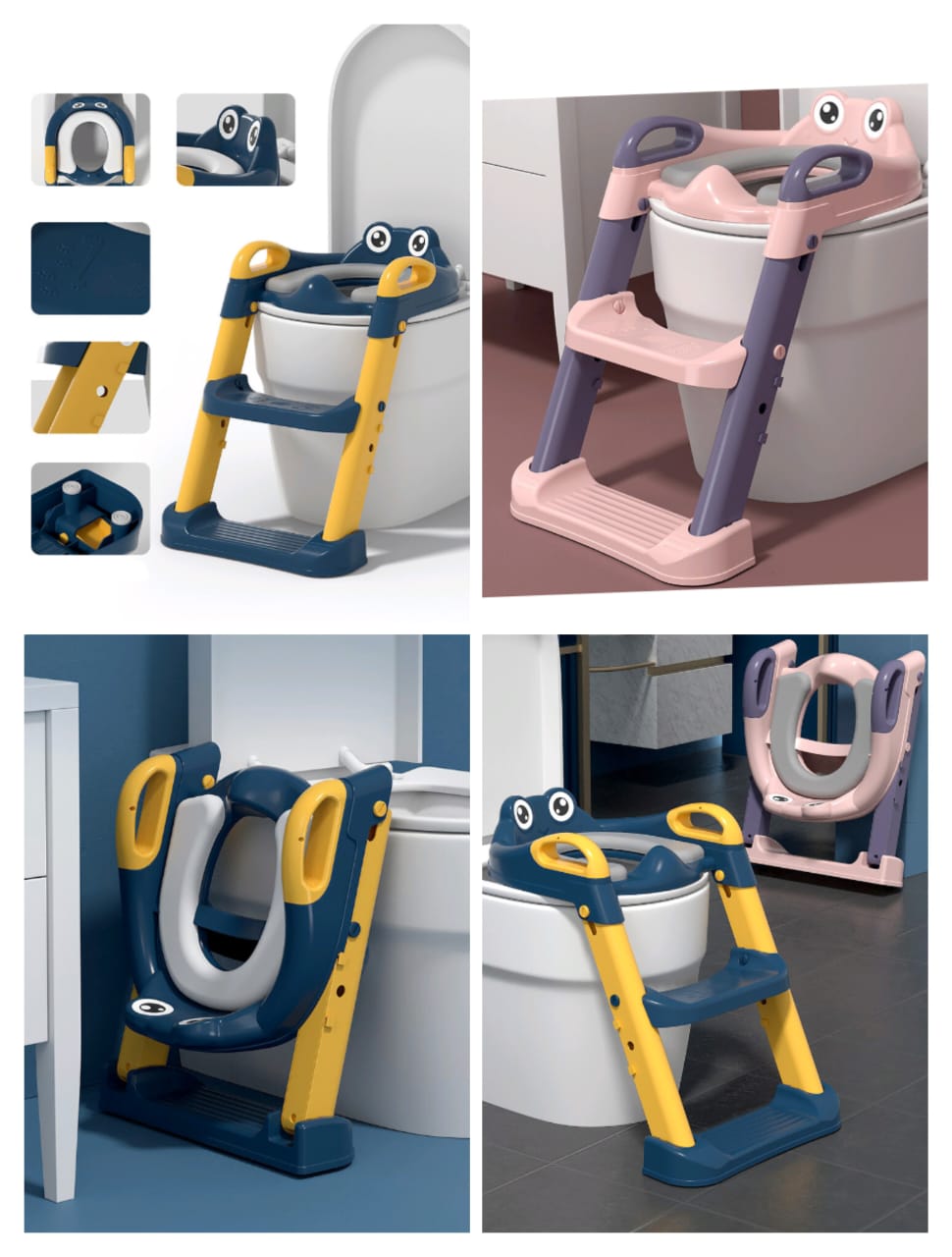 Kids Training Toilet Ladder Seat with Soft PVC Cushion