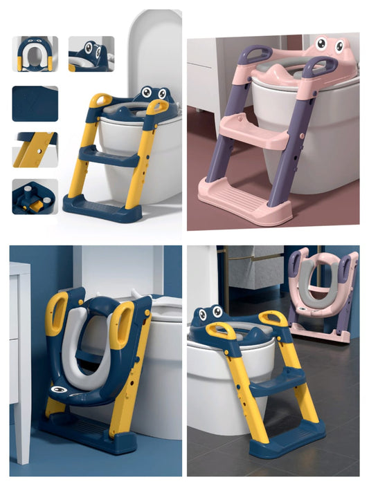 Kids Training Toilet Ladder Seat with Soft PVC Cushion