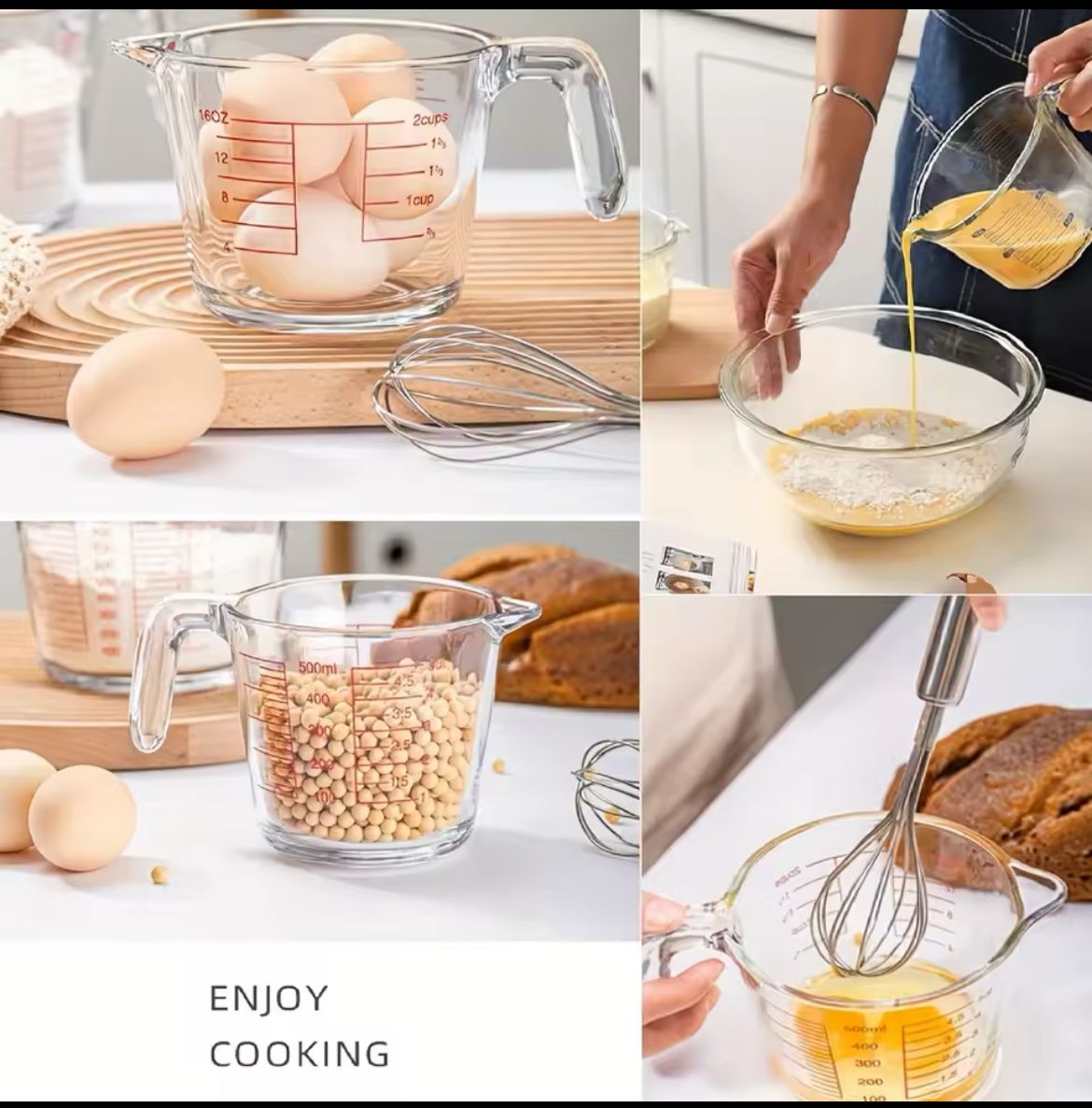 1000ml Glass Measuring Cup – Precise & Durable