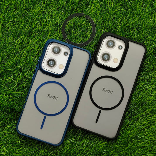 Magsafe Transparent Case for OPPO – Magnetic Shockproof Back Cover with Wireless Charging Ring