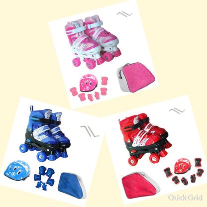 Full Set High-Quality Quad Kid's Roller Skates Shoes