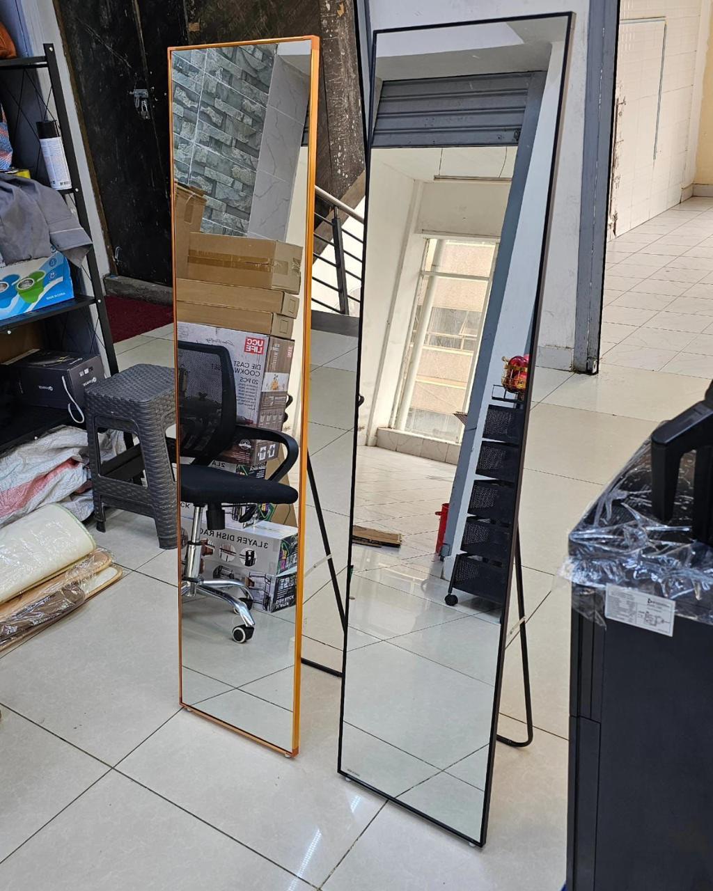 Standing/Dressing Mirror with Metallic Frame