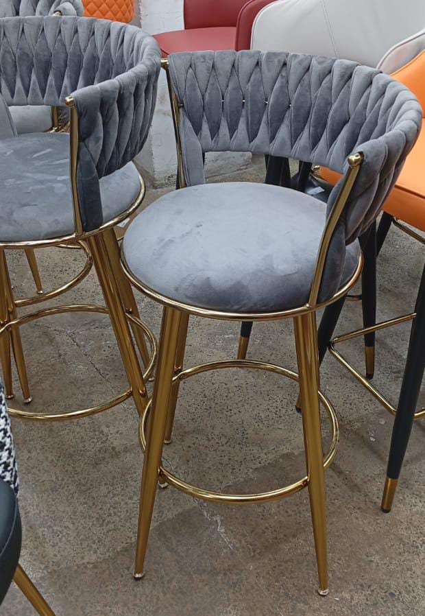 Grey Counter Stool – Fixed Height, Non-Swivel