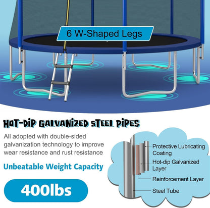 Trampoline with Enclosure Net & Safety Pad Kids Adults Jumping Mat (10 Feet)