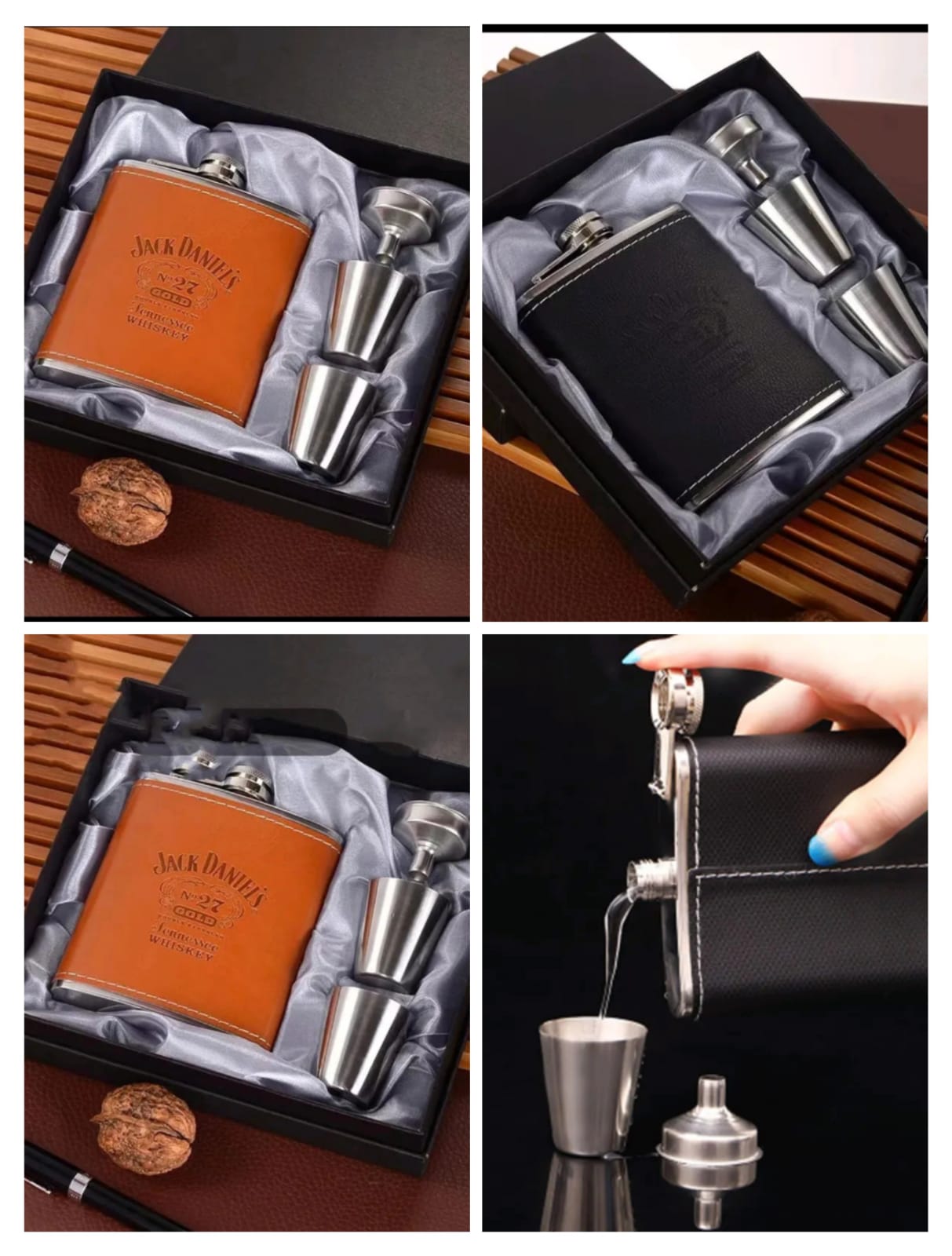 Jack Daniel's Branded Whiskey Flask Set